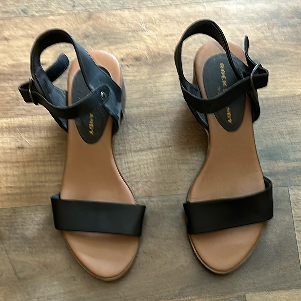 Rock & Candy by ZiGi Nancie-CC Open Toe Ankle Strap Buckle Black Sandals Heels 6